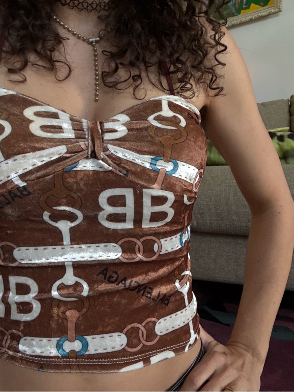Knockoff Balenciaga Velvet Strapless Top